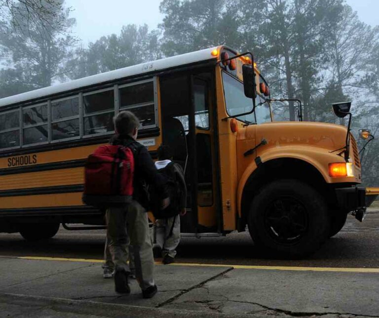 kids getting on a school bus talking to your kids about porn